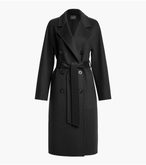 Παλτό Σταυρωτό με Μαλλί, Κασμίρι & Μετάξι