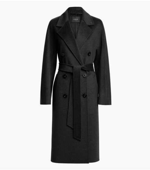 Παλτό Σταυρωτό με Μαλλί, Κασμίρι & Μετάξι