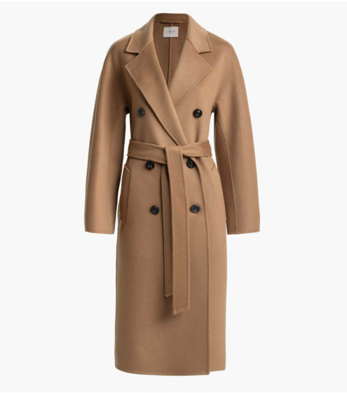 Παλτό Σταυρωτό με Μαλλί, Κασμίρι & Μετάξι