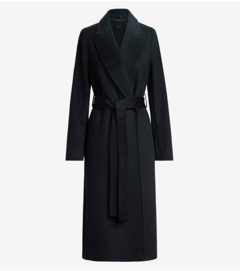 Παλτό με Ζώνη σε 100% Μαλλί