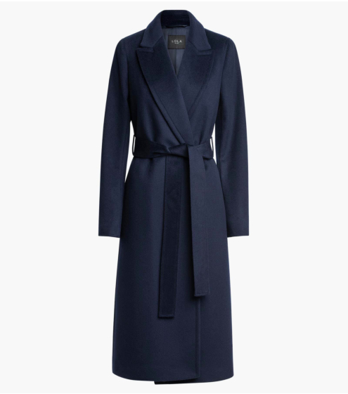 Παλτό με Ζώνη σε 100% Μαλλί