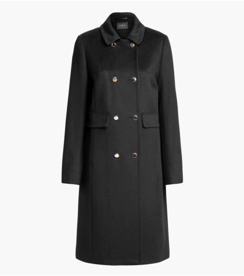 Παλτό Wool Blend με Χρυσά Κουμπιά