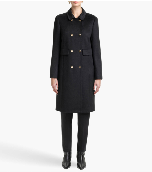 Παλτό Wool Blend με Χρυσά Κουμπιά