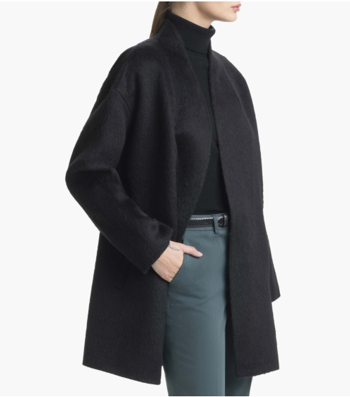 Ζακέτα Collarless  με Μαλλί και Αλπακά