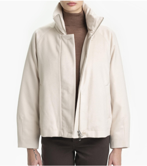 Κοντό Jacket σε Wool Blend με Όρθιο Γιακά