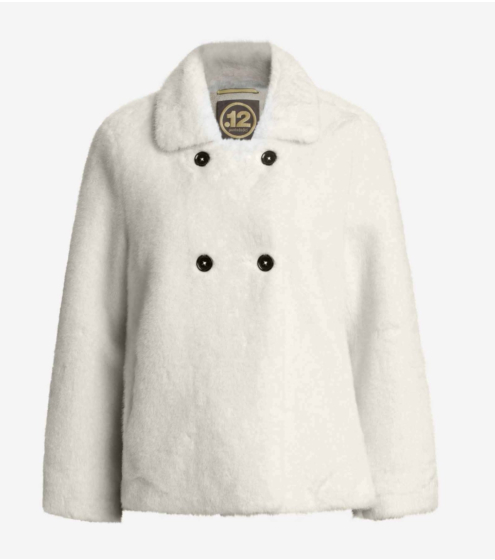 Ζακέτα Overcoat Σταυρωτή σε Faux-fur