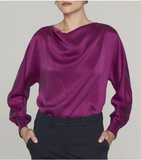 Μπλούζα Ντραπέ σε Ολομέταξο Σατέν