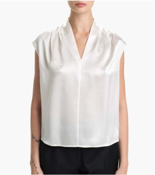 Μπλούζα με Πιέτες σε Ολομέταξο Σατέν