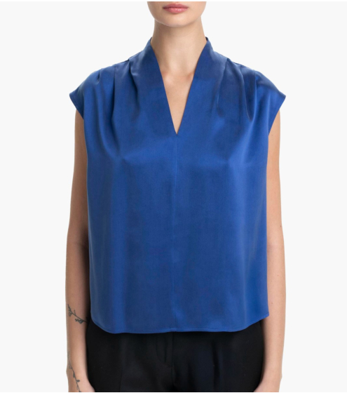 Μπλούζα με Πιέτες σε Ολομέταξο Σατέν