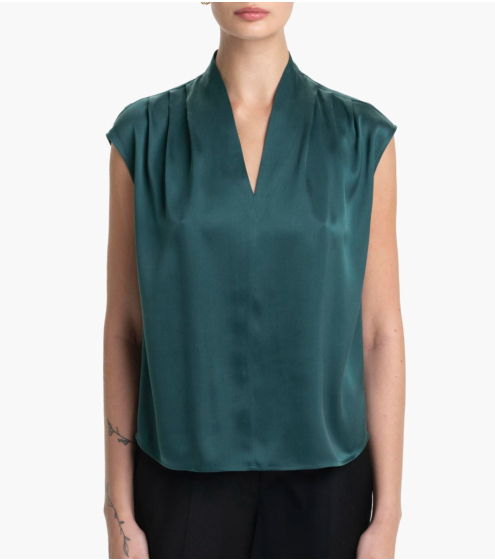 Μπλούζα με Πιέτες σε Ολομέταξο Σατέν