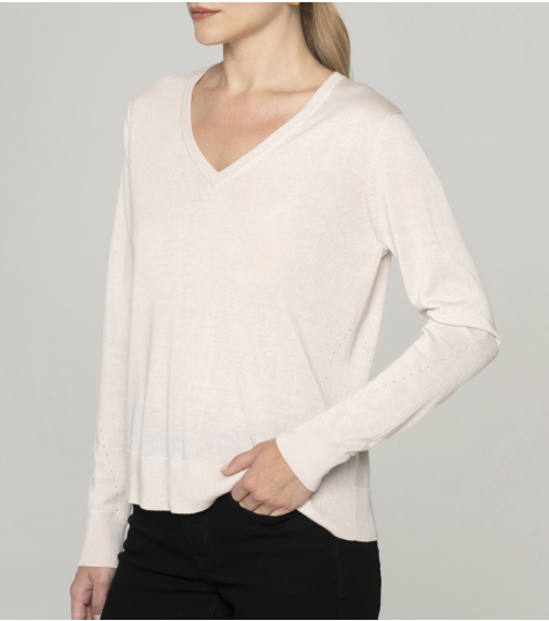 V Νeck Μπλούζα σε Μετάξι & Κασμίρι