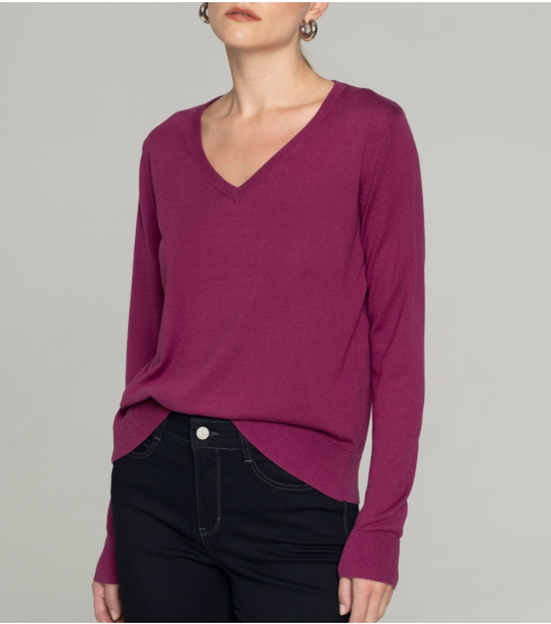 V Νeck Μπλούζα σε Μετάξι & Κασμίρι