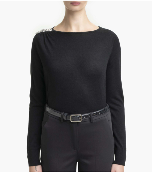 Μπλούζα με Κέντημα σε 100% Wool Merino