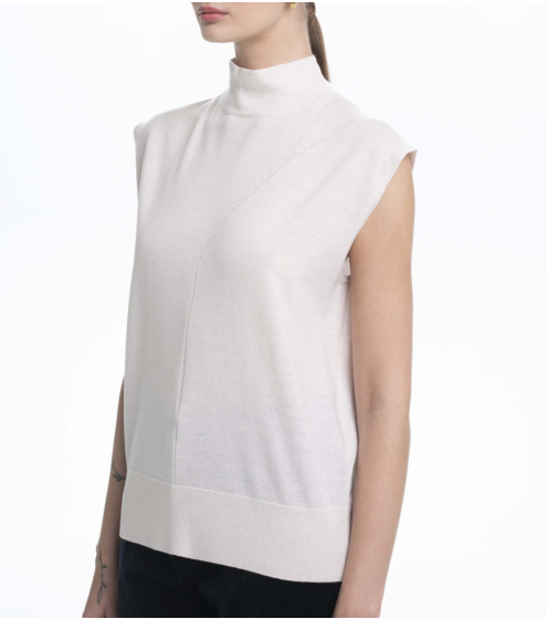 Μπλούζα Mock Neck σε 100% Wool Merino