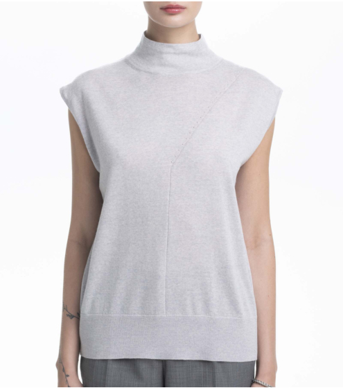 Μπλούζα Mock Neck σε 100% Wool Merino
