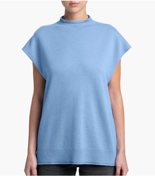 Γιλέκο Μock Neck σε Μαλλί και Κασμίρι