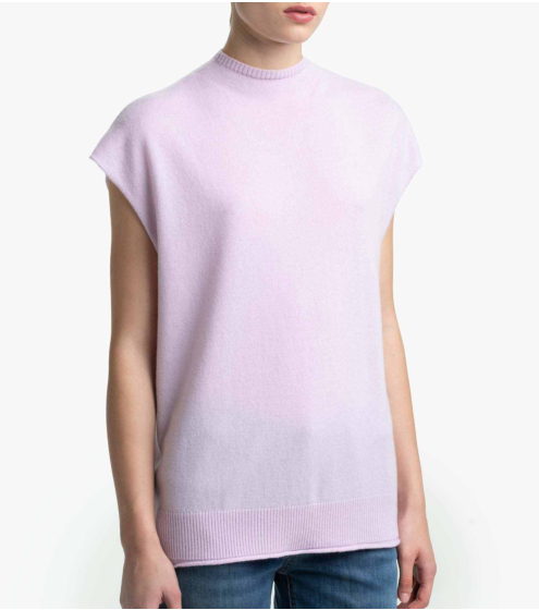 Γιλέκο Μock Neck σε Μαλλί και Κασμίρι