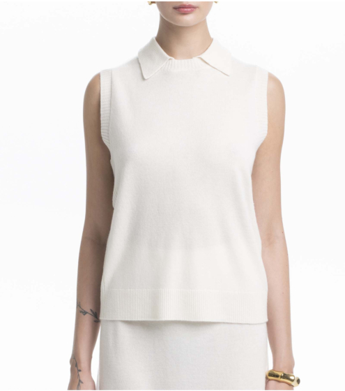 Γιλέκο με Αποσπώμενο Γιακά σε Μαλλί και Κασμίρι