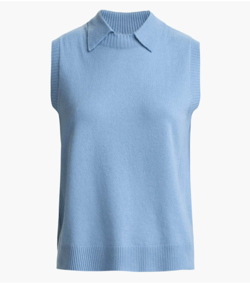 Γιλέκο με Αποσπώμενο Γιακά σε Μαλλί και Κασμίρι