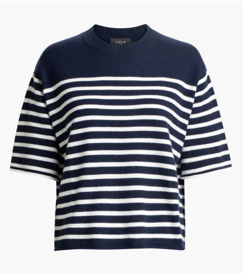 T-shirt Cropped Pιγέ σε Μαλλί & Κασμίρι