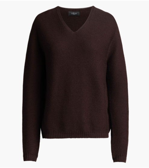 V Νeck Μπλούζα σε 100% Wool Merino