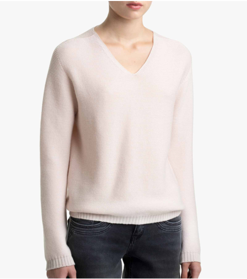 V Νeck Μπλούζα σε 100% Wool Merino