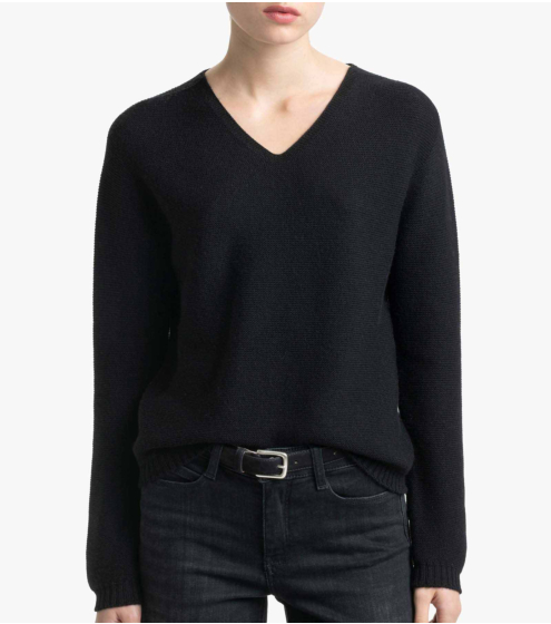 V Νeck Μπλούζα σε 100% Wool Merino