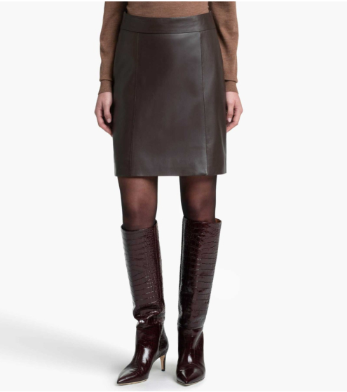 Φούστα Mini A-line σε Δέρμα Nappa