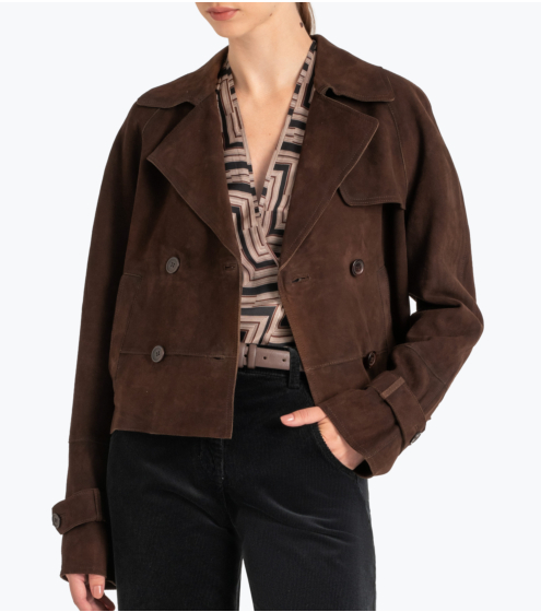 Suede Cross-Over Jacket