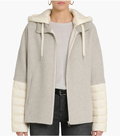 Μπουφάν με Puffer Λεπτομέρειες σε Wool Blend
