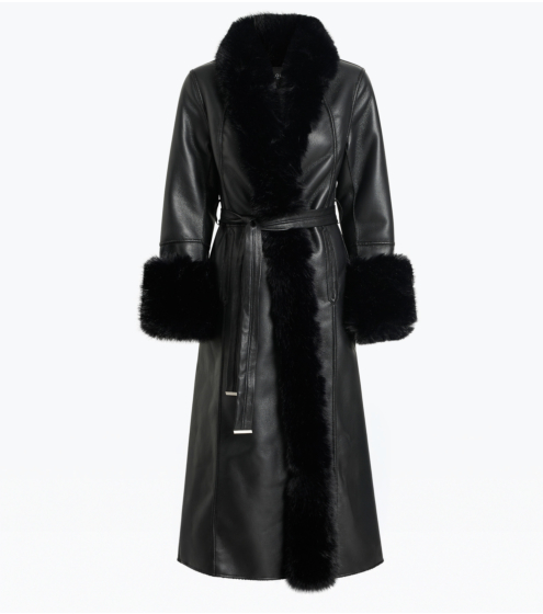 Reversible Faux Leather Coat