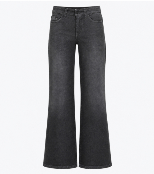 Stonewashed Wide Flared Jeans