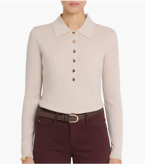 Polo Blouse σε 100% Wool Merino