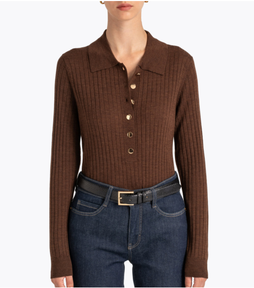 Polo Blouse σε 100% Wool Merino