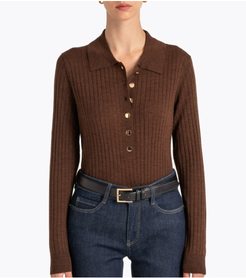 Polo Blouse σε 100% Wool Merino