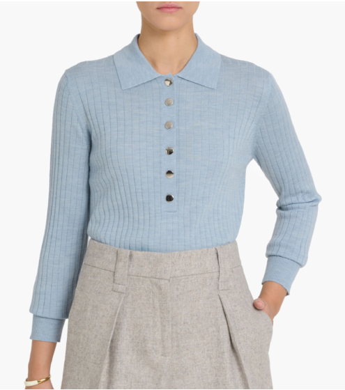 Polo Blouse σε 100% Wool Merino