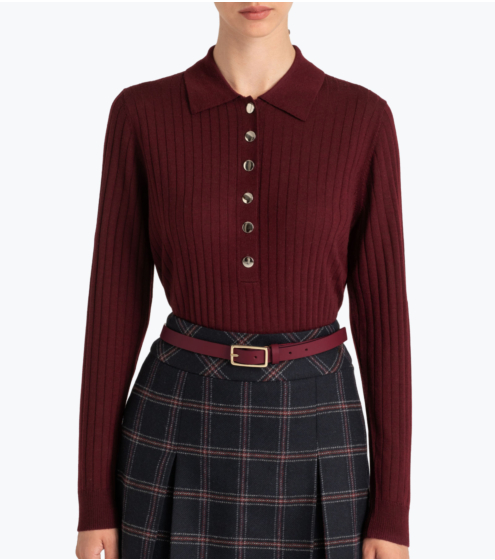 Polo Blouse σε 100% Wool Merino