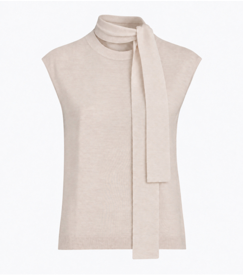 Τοπ με Αποσπώμενο Φουλάρι σε 100% Wool Merino