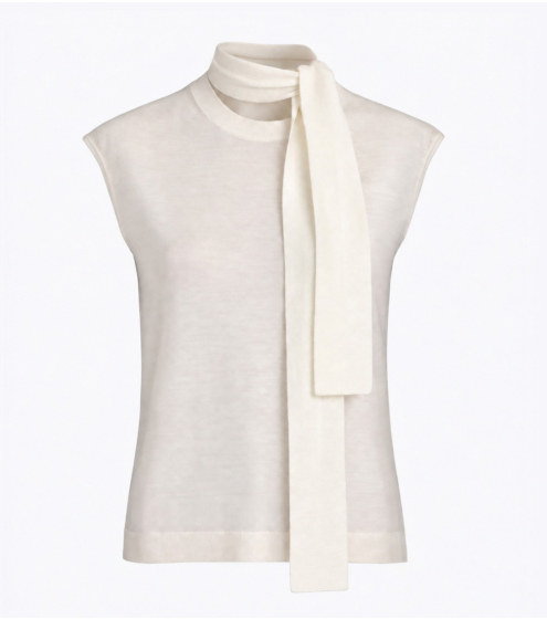 Τοπ με Αποσπώμενο Φουλάρι σε 100% Wool Merino