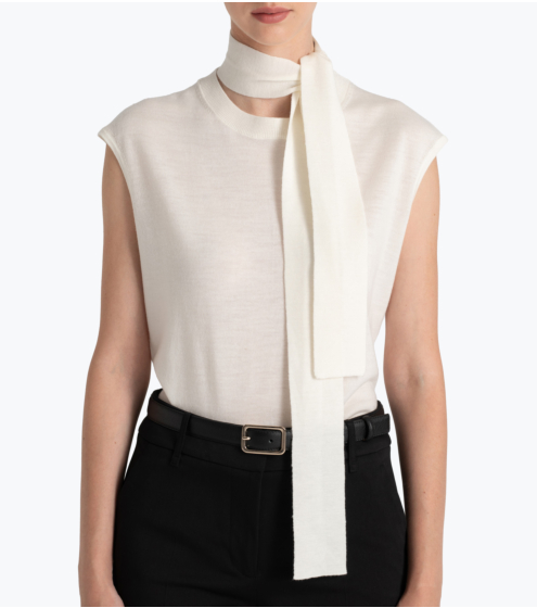 Τοπ με Αποσπώμενο Φουλάρι σε 100% Wool Merino