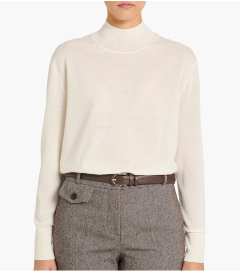 Μπλούζα Mock Neck σε 100% Wool Merino