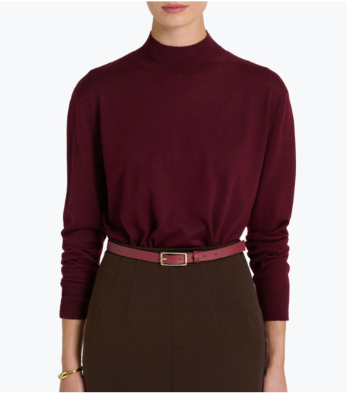 Μπλούζα Mock Neck σε 100% Wool Merino