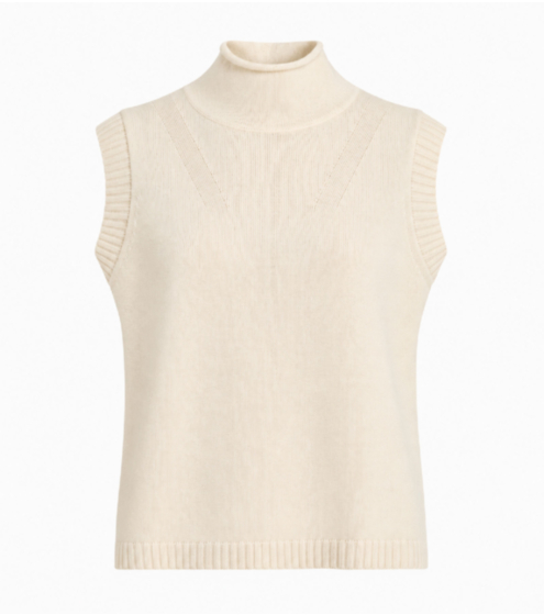 Sleeveless Μπλούζα Μock Neck σε Heavy Μαλλί & Κασμίρι