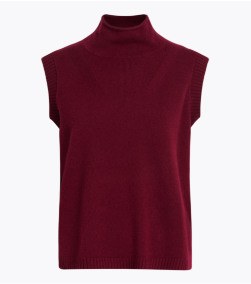 Sleeveless Μπλούζα Μock Neck σε Heavy Μαλλί & Κασμίρι
