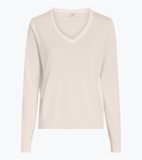 Πλεκτή V neck Μπλούζα με Μαλλί & Μετάξι
