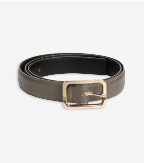 Ζώνη Δερμάτινη με Γεωμετρική Αγκράφα