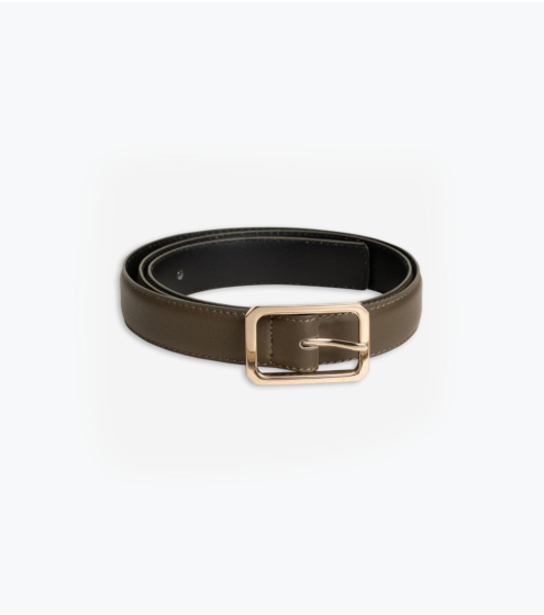 Ζώνη Δερμάτινη με Γεωμετρική Αγκράφα