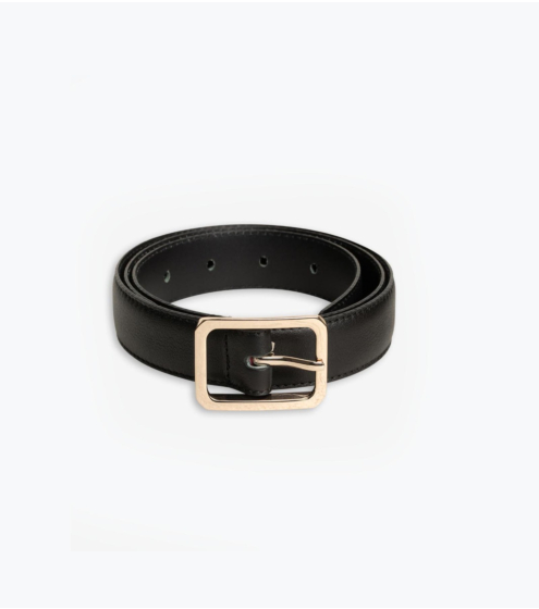 Ζώνη Δερμάτινη με Γεωμετρική Αγκράφα