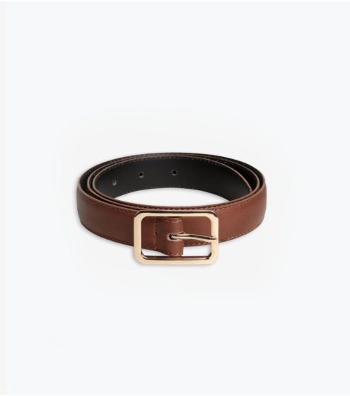 Ζώνη Δερμάτινη με Γεωμετρική Αγκράφα