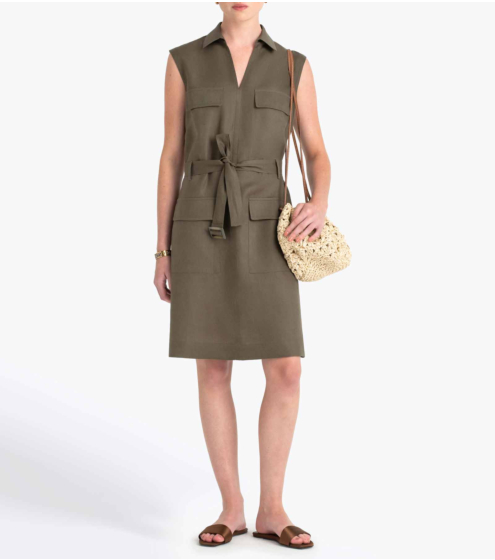 Φόρεμα Saharienne σε 100% Λινό